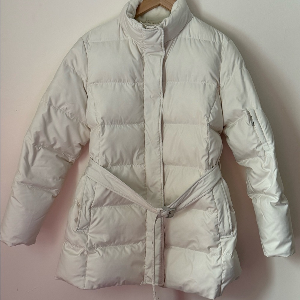Ralph Lauren White Puffer Coat with Belt